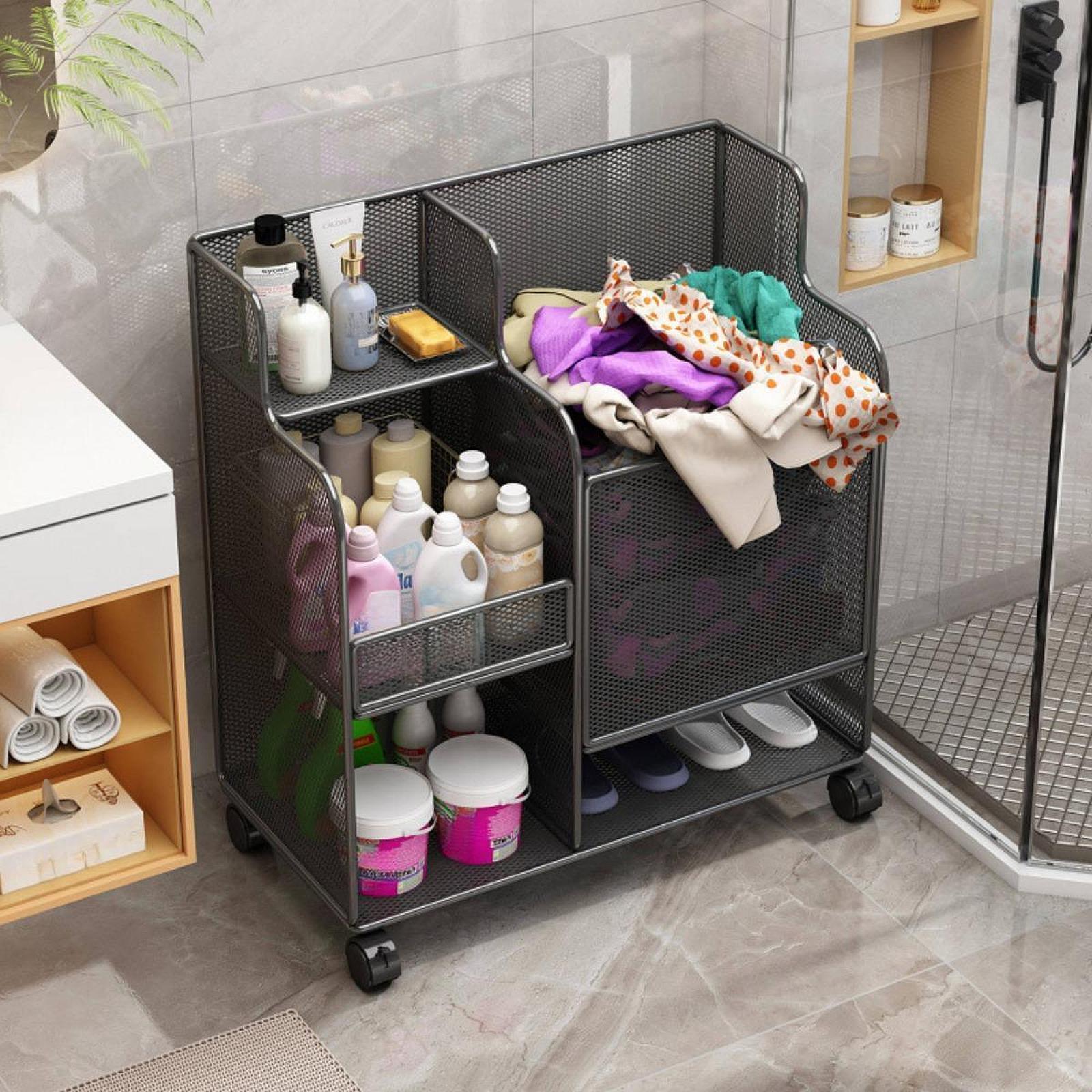 Sports Equipment Garage Organizer - ชั้นวางอุปกรณ์กีฬาแบบมีล้อ ขนาดใหญ่ สำหรับจัดเก็บเสื่อโยคะ อุปกรณ์ออกกำลังกายที่บ้าน โรงยิม และโรงรถ
