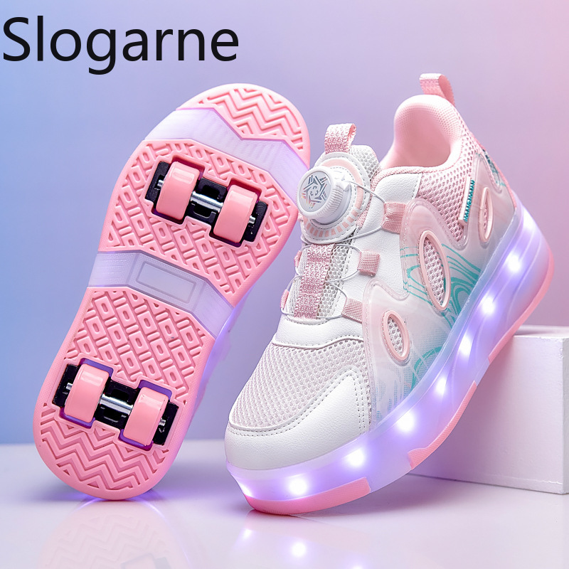 Sports Equipment For Running - รองเท้าสเก็ตตาข่ายรุ่นใหม่ปี 2026 สำหรับเด็กผู้หญิง รองเท้าวิ่งหน้าร้อนสำหรับเด็กผู้ชาย รองเท้าผ้าใบมีล้อพร้อมไฟ LED