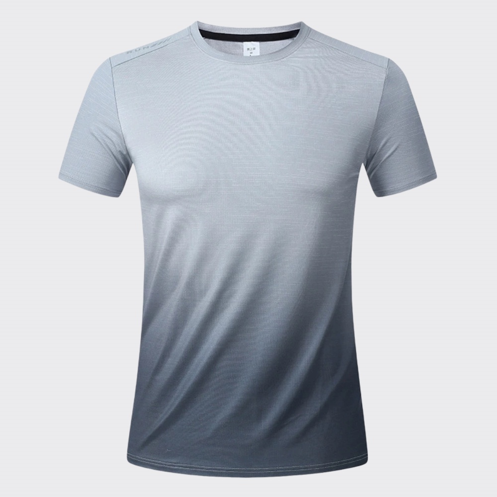 Sports Equipment For Running - เสื้อยืดวิ่งออกกำลังกายผู้ชาย เสื้อกีฬาไล่เฉดสี แขนสั้น ฤดูร้อน เสื้อยืดแห้งเร็ว ระบายอากาศ