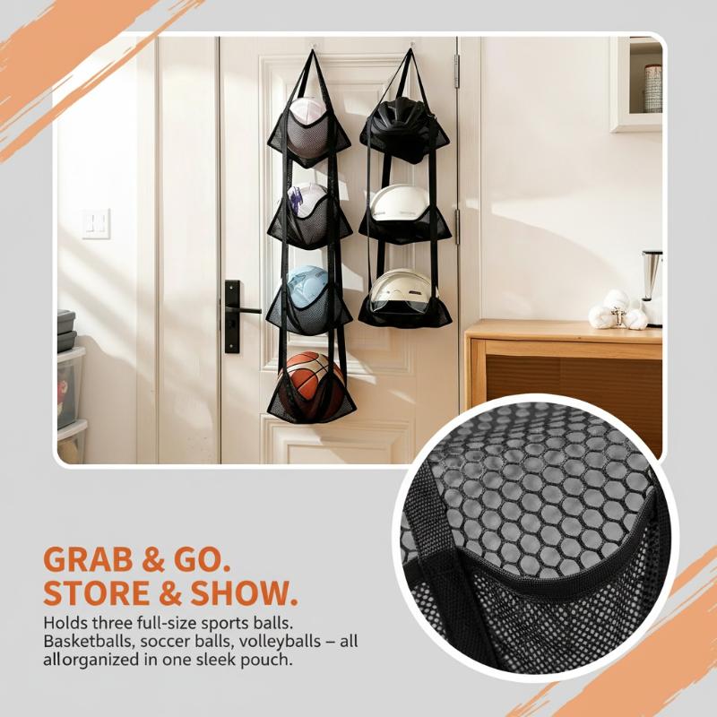 ถุงตาข่ายเก็บบาสเก็ตบอลแบบติดผ - Sports Equipment Garage Organizer บทวิจารณ์และราคา