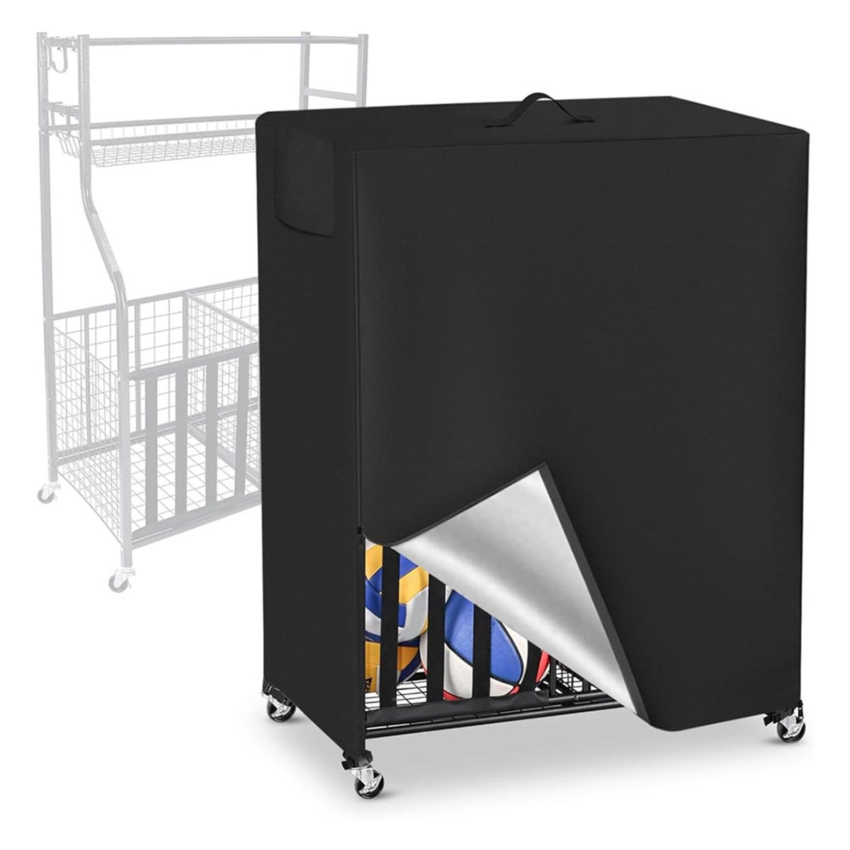 ผ้าคลุมแร็คบาสเก็ตบอล ผ้าคลุมอ - Sports Equipment Garage Organizer บทวิจารณ์และราคา